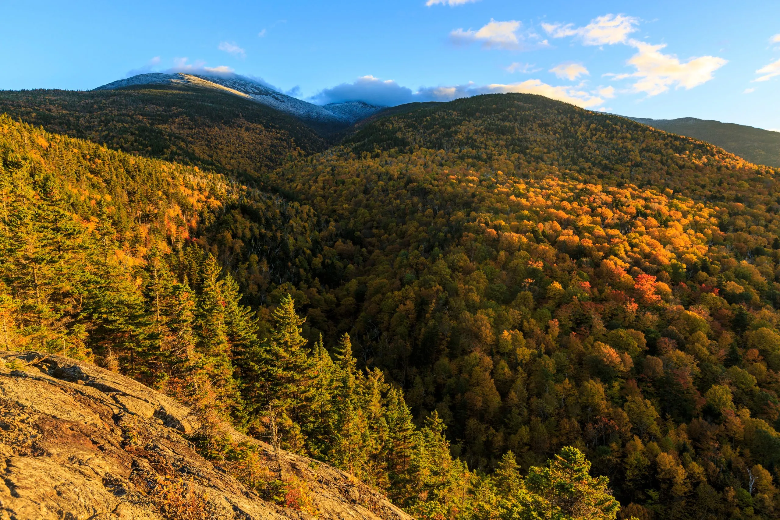 Fall foliage on Mount Madison in New Hampshire's White Mountain National Forest. View from Dome Rock.